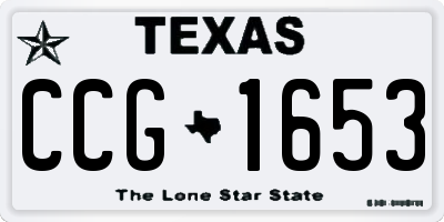 TX license plate CCG1653