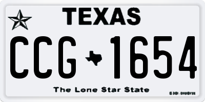 TX license plate CCG1654