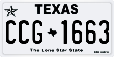 TX license plate CCG1663