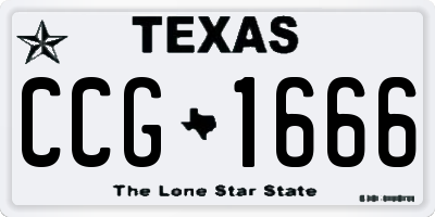 TX license plate CCG1666
