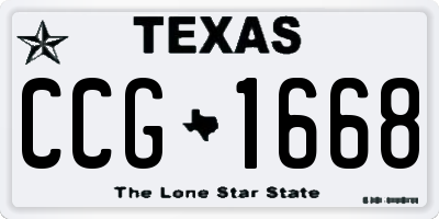 TX license plate CCG1668