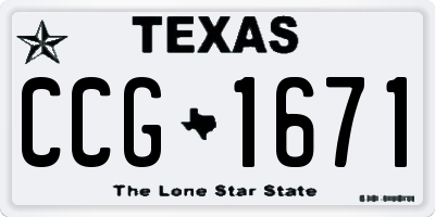 TX license plate CCG1671