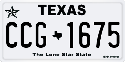 TX license plate CCG1675
