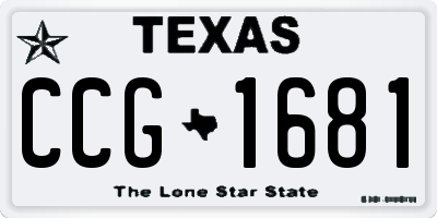 TX license plate CCG1681
