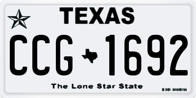 TX license plate CCG1692