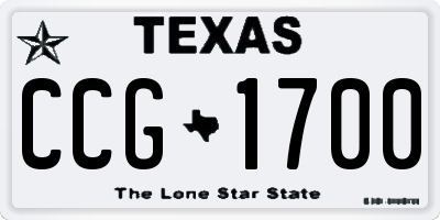 TX license plate CCG1700