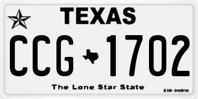 TX license plate CCG1702