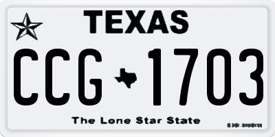 TX license plate CCG1703