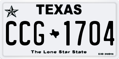 TX license plate CCG1704