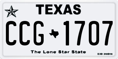TX license plate CCG1707