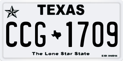 TX license plate CCG1709