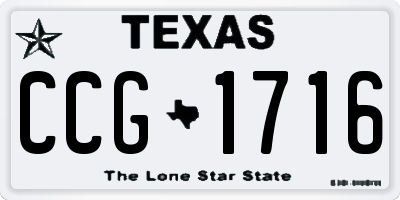 TX license plate CCG1716