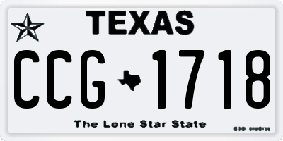 TX license plate CCG1718