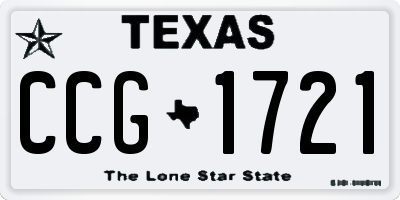 TX license plate CCG1721