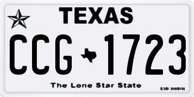 TX license plate CCG1723