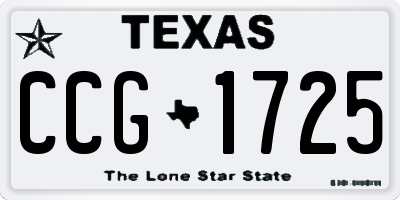 TX license plate CCG1725
