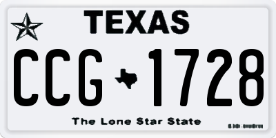 TX license plate CCG1728
