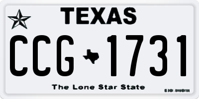 TX license plate CCG1731