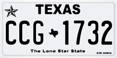 TX license plate CCG1732
