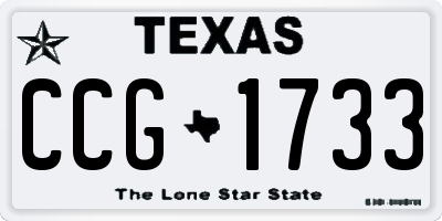 TX license plate CCG1733