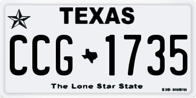 TX license plate CCG1735