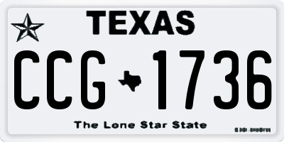 TX license plate CCG1736
