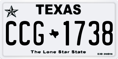 TX license plate CCG1738