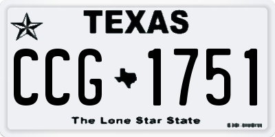 TX license plate CCG1751