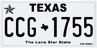 TX license plate CCG1755