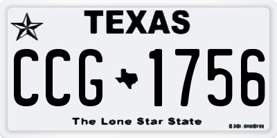 TX license plate CCG1756