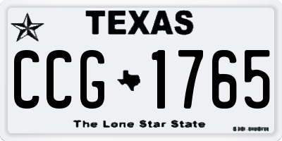TX license plate CCG1765