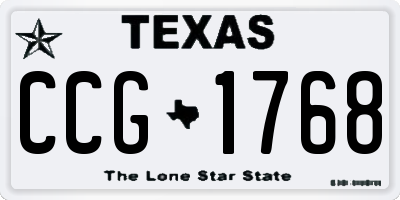 TX license plate CCG1768