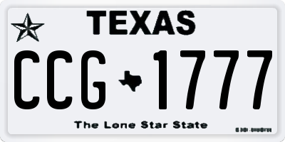 TX license plate CCG1777