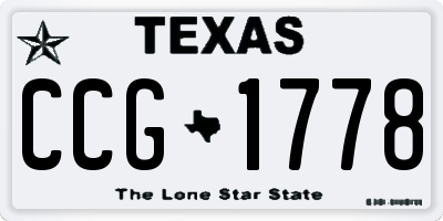 TX license plate CCG1778