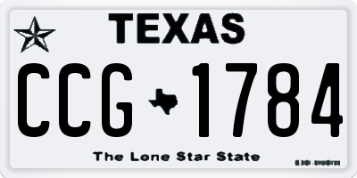 TX license plate CCG1784
