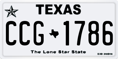 TX license plate CCG1786