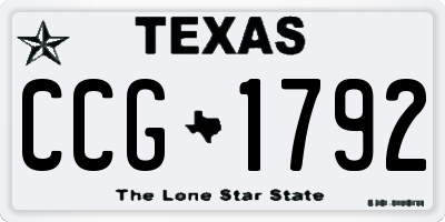 TX license plate CCG1792
