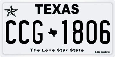 TX license plate CCG1806