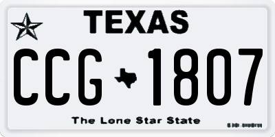 TX license plate CCG1807