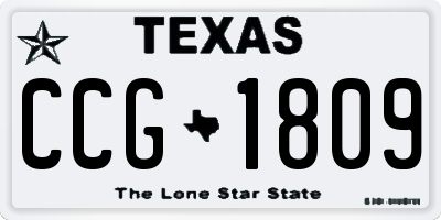 TX license plate CCG1809