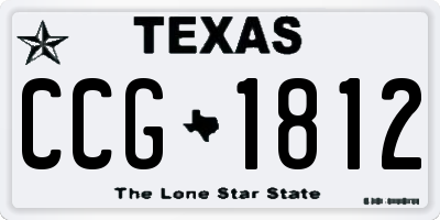 TX license plate CCG1812