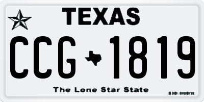 TX license plate CCG1819