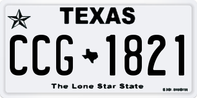 TX license plate CCG1821