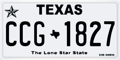 TX license plate CCG1827