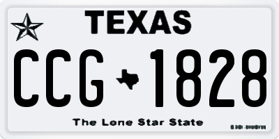 TX license plate CCG1828