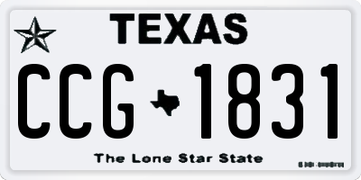 TX license plate CCG1831
