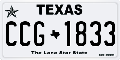 TX license plate CCG1833