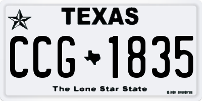 TX license plate CCG1835