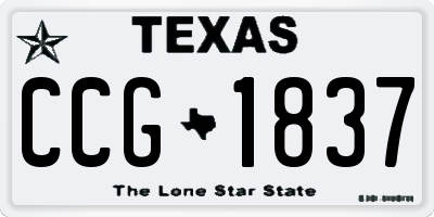 TX license plate CCG1837
