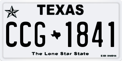 TX license plate CCG1841